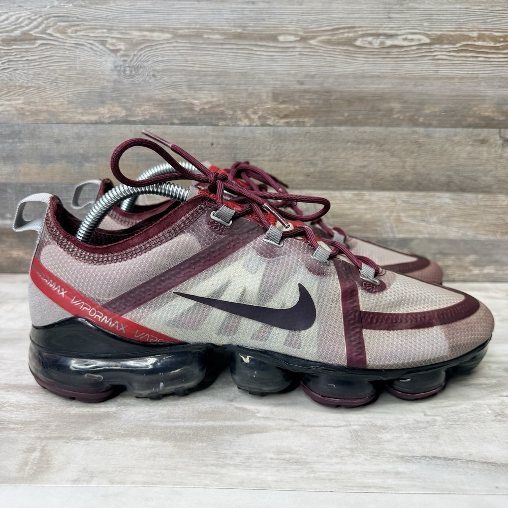 Nike Women’s VaporMax Running Shoes — Burgundy and Gray